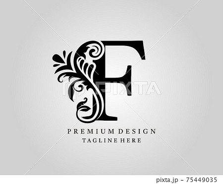 Luxury Monogram Letter F logo design, elegant floral ornate alphabet design vector. 75449035
