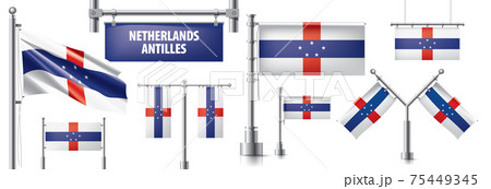 Vector set of the national flag of Netherlands Antilles 75449345