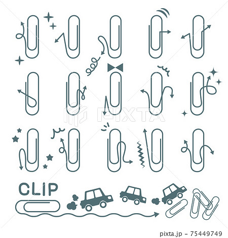 クリップ矢印セット2 線イラスト 背景なし のイラスト素材