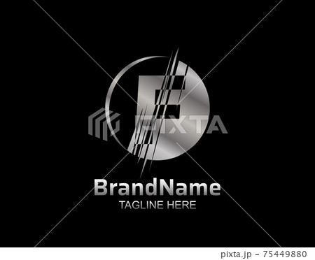 Letter F Metal Disc Icon Design. This logo is perfect for industrial factory, automotive, technology, website, digital, mechanic, wheel. 75449880