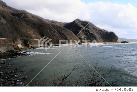 日本海夕日ライン新潟県海岸 75450085