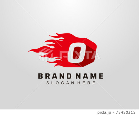 Abstract Hot Fire Flame O Letter Logo Design. 75450215