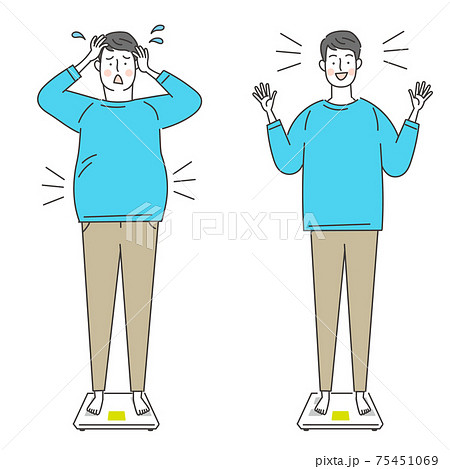 体重計と男性セット 体重計と男性セット 75451069