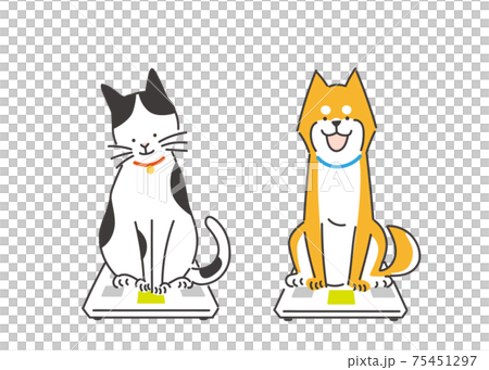 体重計と猫と犬のイラスト素材 [75451297] - PIXTA