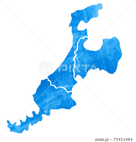 北陸 地図 マップ シルエット イラストのイラスト素材