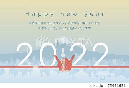 東京と富士山と水引  2022 75451621