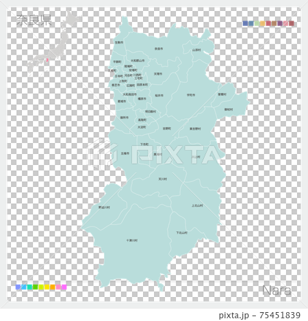 奈良県の地図・Nara（市町村・区分け） 75451839