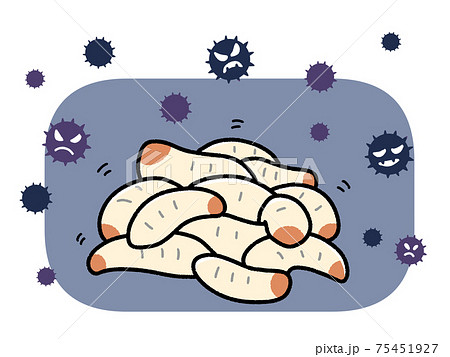 山積みの蛆虫とばい菌 75451927