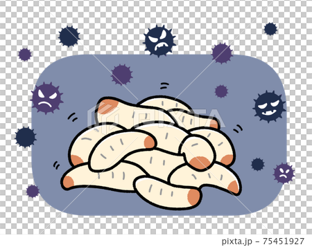 山積みの蛆虫とばい菌のイラスト素材
