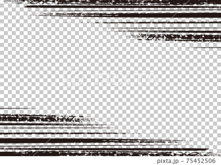 和柄筆フレーム10のイラスト素材 和柄筆フレーム10のイラスト素材