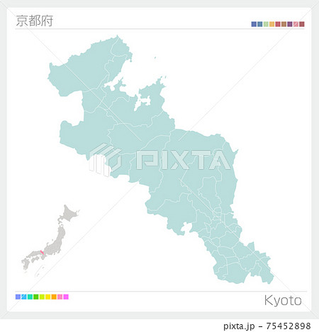 京都府の地図・Kyoto（市町村・区分け） 75452898