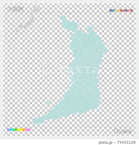 Map of Osaka Prefecture / Osaka (Municipalities / divisions) Map of Osaka Prefecture / Osaka (Municipalities / divisions) 75453126