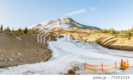 Ski run on the Top of Mt. Hood in the Summertime 75453354