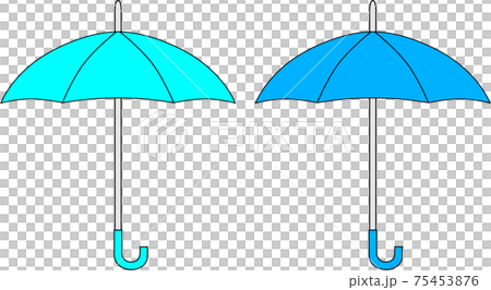 青い傘のイラスト素材