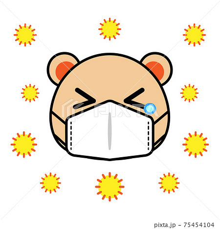 花粉症 動物 マスク くま マークのイラスト素材