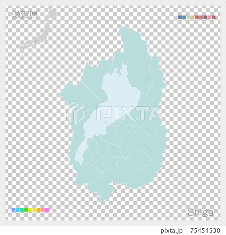 Map of Shiga Prefecture / Shiga (Municipalities / divisions) 75454530