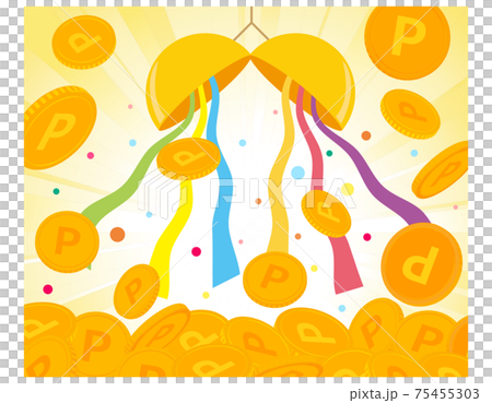 點贏得Kusudama矢量圖硬幣 點贏得Kusudama矢量圖硬幣 75455303