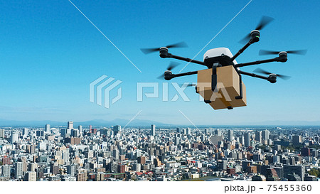 ドローン配送イメージ ドローン配達サービス ドローン配送イメージ ドローン配達サービス 75455360