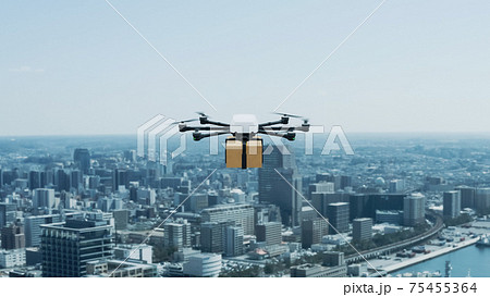 ドローン配送イメージ　ドローン配達サービス 75455364