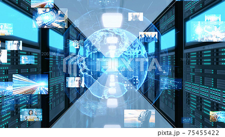 データセンター サーバルーム 映像データ データセンター サーバルーム 映像データ 75455422