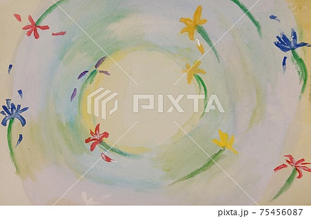 舞い散る花たちのイラスト素材