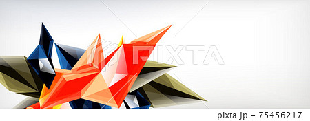 Vector 3d triangles and pyramids abstract background for business or technology presentations, internet posters or web brochure covers 75456217
