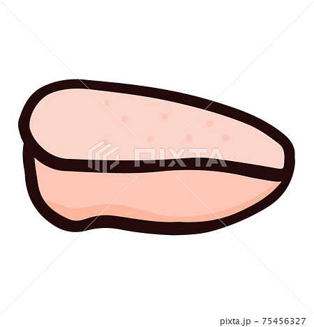 シンプルでかわいい鶏もも肉のイラスト 手書き風のイラスト素材