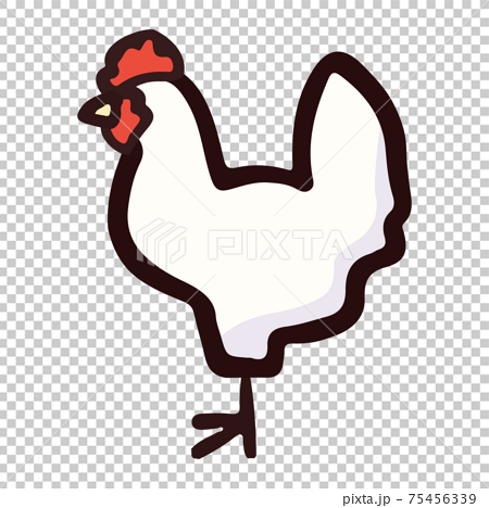 シンプルでかわいい鶏のイラスト 手書き風のイラスト素材