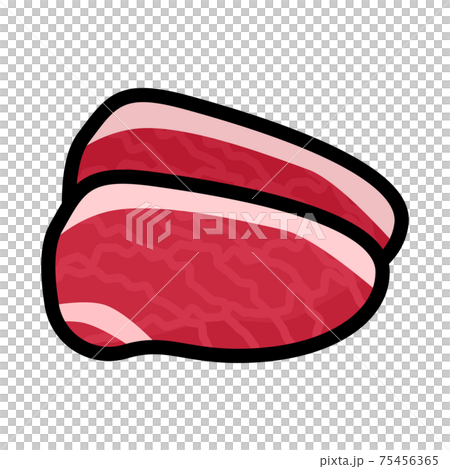 シンプルでかわいい牛肉のイラストのイラスト素材