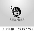 Letter Q with Beauty Face. Luxury Logo. Alphabetical Symbol for wedding, greeting cards, invitations, salon, spa, template design. 75457791