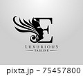 Letter E with Beauty Face. Luxury Logo. Alphabetical Symbol for wedding, greeting cards, invitations, salon, spa, template design. 75457800
