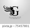 Letter G with Beauty Face. Luxury Logo. Alphabetical Symbol for wedding, greeting cards, invitations, salon, spa, template design. 75457801