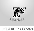 Letter Z with Beauty Face. Luxury Logo. Alphabetical Symbol for wedding, greeting cards, invitations, salon, spa, template design. 75457804