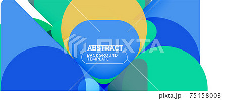 Modern geometric round shapes and dynamic lines, abstract background. Vector illustration for placards, brochures, posters and banners Modern geometric round shapes and dynamic lines, abstract background. Vector illustration for placards, brochures, posters and banners 75458003
