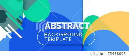 Flat geometric round shapes and dynamic lines, abstract background. Vector illustration for placards, brochures, posters and banners 75458005