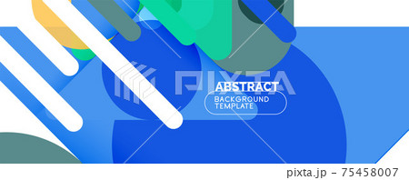Modern geometric round shapes and dynamic lines, abstract background. Vector illustration for placards, brochures, posters and banners Modern geometric round shapes and dynamic lines, abstract background. Vector illustration for placards, brochures, posters and banners 75458007
