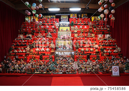 雛人形　桃の節句　　城下町長府ひなまつり 75458586