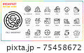 Breakfast outline icon set 75458672