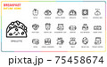 Breakfast outline icon set 75458674