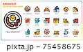 Breakfast filled outline icon set 75458675