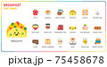 Breakfast flat style icon set 75458678