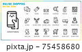 Online shopping outline icon set 75458680