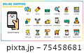 Online shopping filled outline icon set 75458681