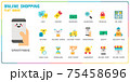 Online shopping flat icon set 75458696