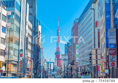六本木交差点周辺の都市風景 75458789
