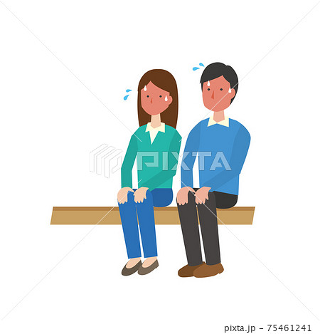 緊張する男女のイラストのイラスト素材 緊張する男女のイラストのイラスト素材