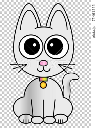Sitting silver cat - Stock Illustration [75461333] - PIXTA