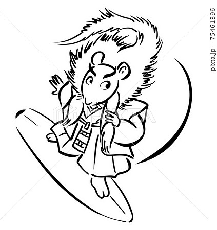 ねずみサーフィン 歌舞伎 のイラスト素材