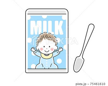 粉ミルクの缶のイラスト 粉ミルクの缶のイラスト 75461610