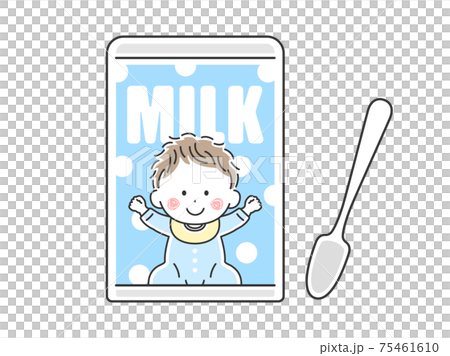 粉ミルクの缶のイラスト 粉ミルクの缶のイラスト 75461610